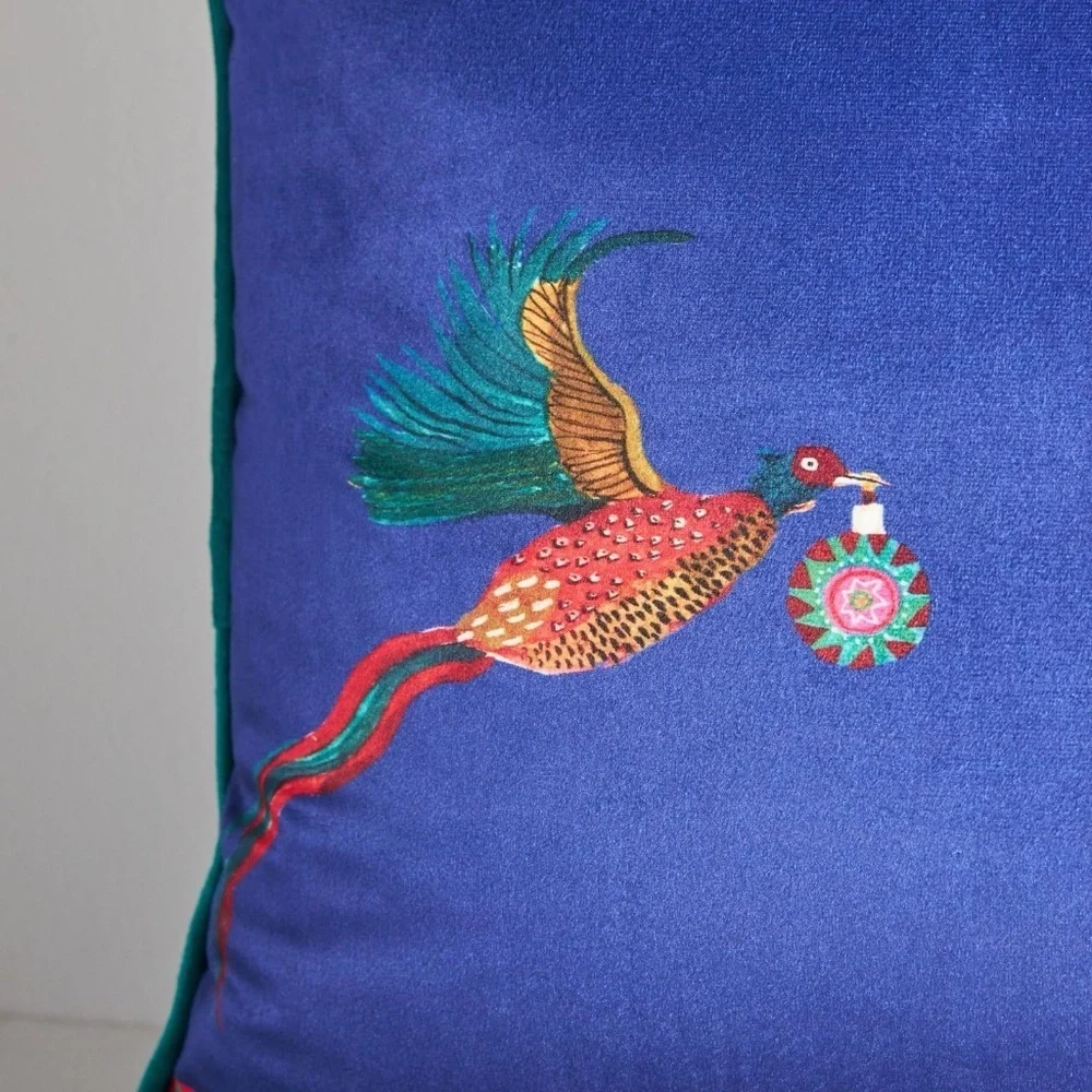 NWT Anthropologie Rapheal Balme Velvet Christmas Pillow